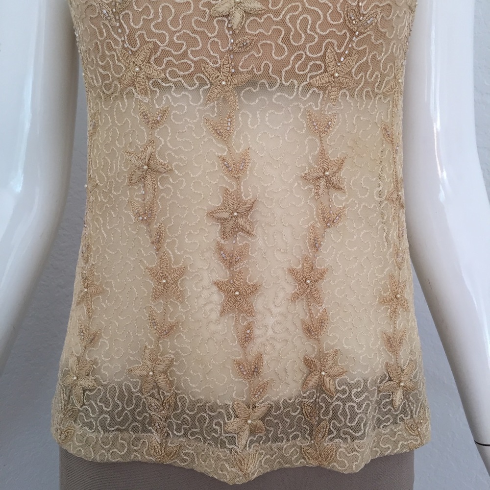 La perla nude floral embroidered camisole - Picture 6 of 8